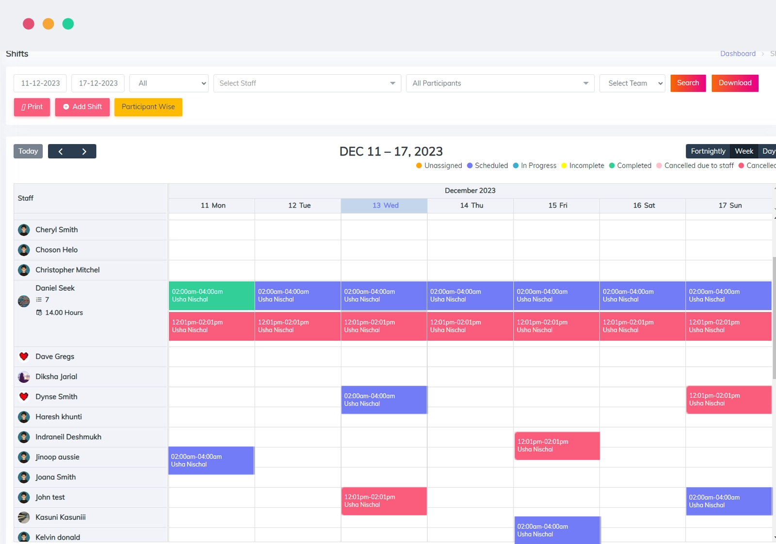 Shift Management